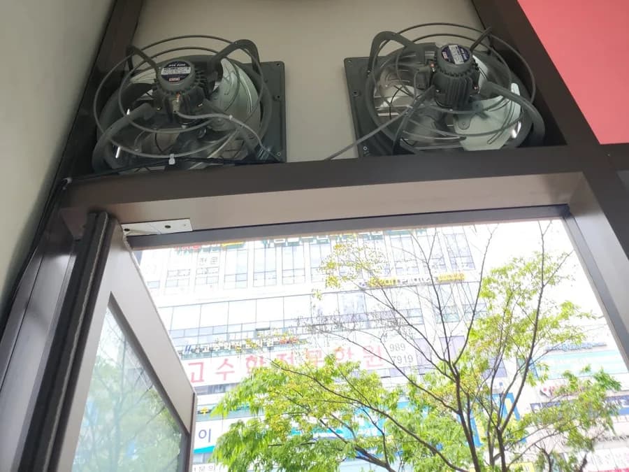 환풍기, 환기 현장 사진