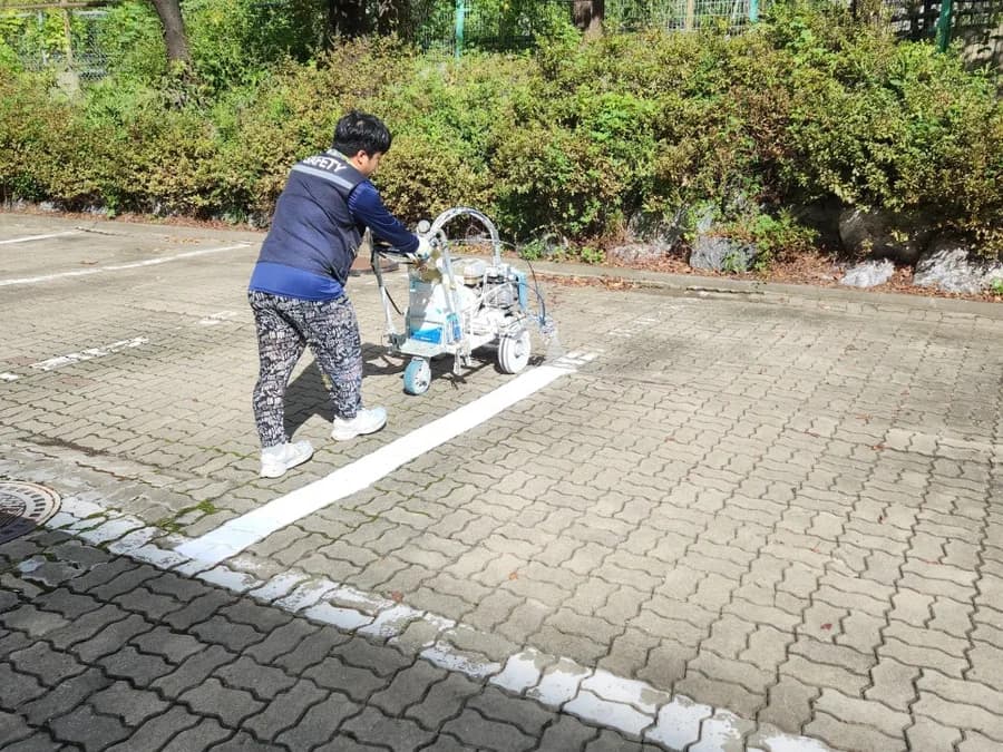 주차안전시설물 시공 현장